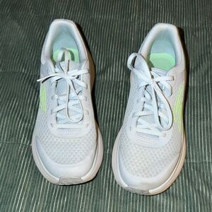 Light Blue Athletic Sneakers with Neon Green Accent